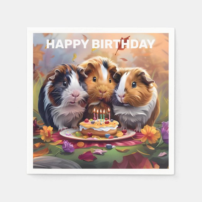 Födelsedagsfesten Guinea Grisar Pappersservett (Framsidan)