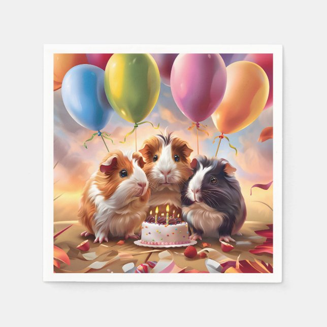 Födelsedagsfesten Guinea Grisar Pappersservett (Framsidan)