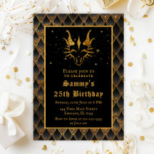 Födelsedagsfesten Guld Dragon with Black Scales (s