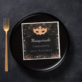 Födelsedagsfesten guld glitter pappersservett