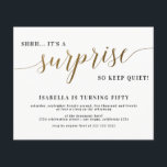 Födelsedagsfesten Guld Inbjudan för förvånansvärd<br><div class="desc">Modern Guld Snyggt  Script Surprise Födelsedagsfest.</div>