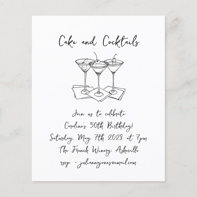 Födelsedagsfesten Handskriven Cakes Cocktails för  (Framsida)