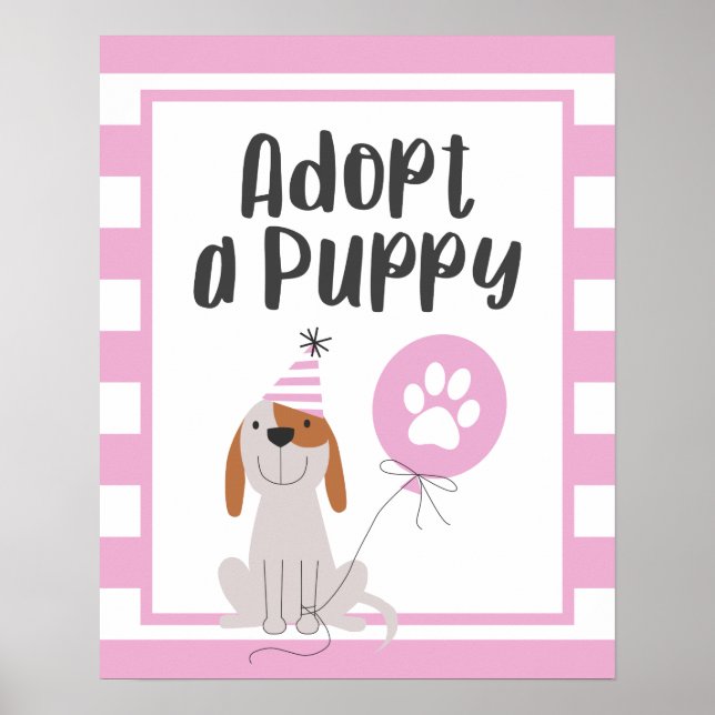 Födelsedagsfesten hund | Anta en marionettsignatur Poster (Framsidan)