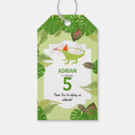 Födelsedagsfesten Iguana Lizard Partying Animals Presentetikett