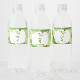 Födelsedagsfesten Iguana Lizard Partying Animals Vattenflaskor Etikett