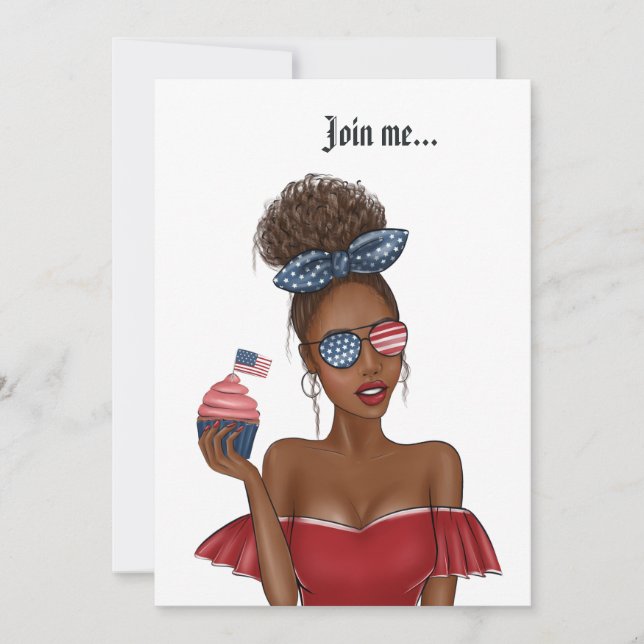 födelsedagsfesten Independence day USA den 4 juli Inbjudningar (Framsida)