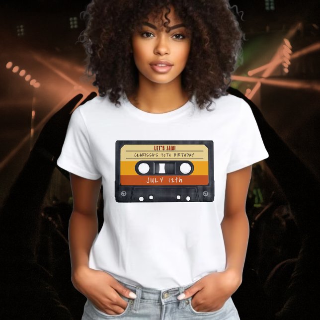 Födelsedagsfesten Kassettbandsåterställning T Shirt (Cassette Tape Retro Birthday Party T-Shirt
)