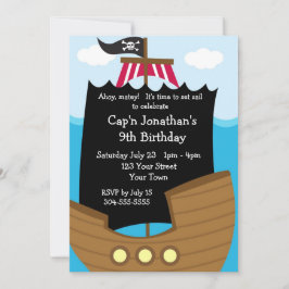Födelsedagsfesten Kids Pirat Frakt Inbjudningar