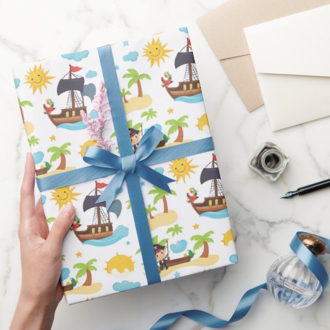 Födelsedagsfesten Kids Pirat Frakt Presentpapper (Gifting)