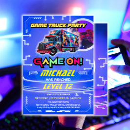 Födelsedagsfesten Kids Video Game Lastbil Inbjudningar