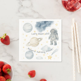 Födelsedagsfesten Kosmiutrymme | Rockets & Stars - Pappersservett