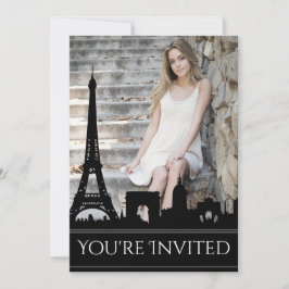 Födelsedagsfesten "La Paris Skyline Photo" Inbjudningar
