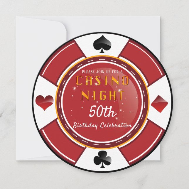 Födelsedagsfesten Las Vegas Casino Natt Inbjudningar (Framsida)