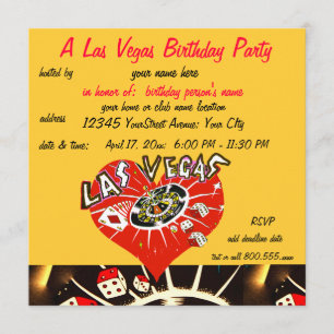 Födelsedagsfesten Las Vegas Casino Theme Inbjudningar