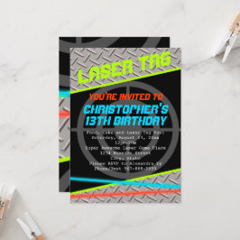 Födelsedagsfesten Laser Märkre Anpassningsbar Boys Inbjudningar