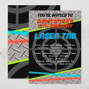 Födelsedagsfesten Laser Märkre Boys Inbjudningar