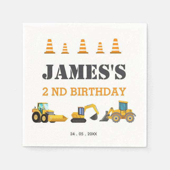 Födelsedagsfesten Lastbil Pappersservett (Framsidan)