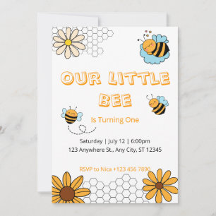 Födelsedagsfesten Little Bee Humla Inbjudningar