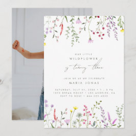 Födelsedagsfesten Little WildblommGirls Blommigt Inbjudningar