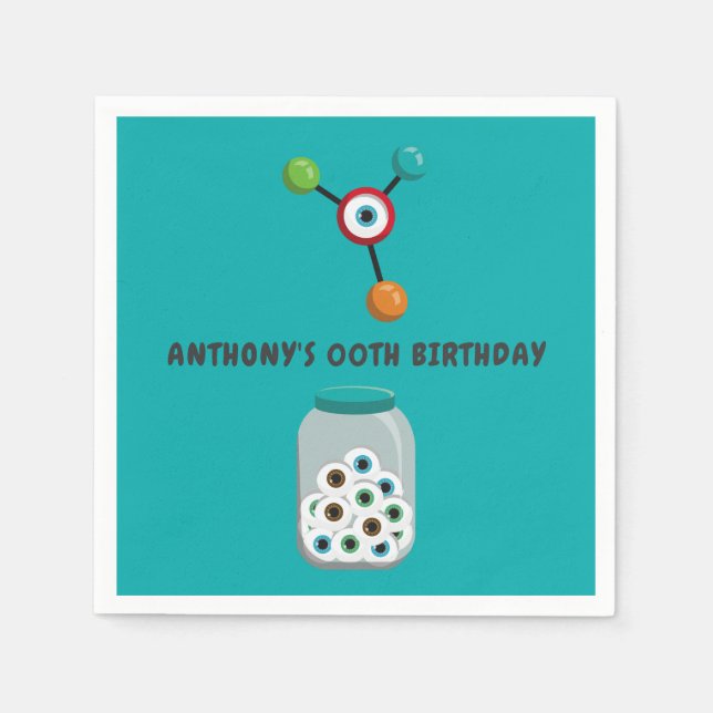 Födelsedagsfesten Mad Science Pappersservett (Framsidan)