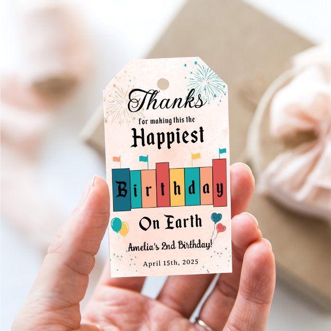 Födelsedagsfesten Magic Birthday Modern Girl Presentetikett (Skapare uppladdad)