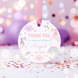 Födelsedagsfesten Magic Pastel Unicorn Rainbow Gåvor Etiketter