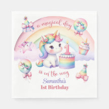 Födelsedagsfesten Magic Pastel Unicorn Rainbow