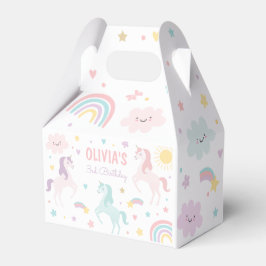 Födelsedagsfesten Magic Pastel Unicorn Rainbow Presentaskar