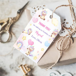 Födelsedagsfesten Magic Rainbow Unicorn Presentetikett