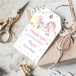 Födelsedagsfesten Magic Rainbow Unicorn Presentetikett