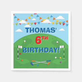 Födelsedagsfesten Mini Golf Putt Putt Boys Pappersservett