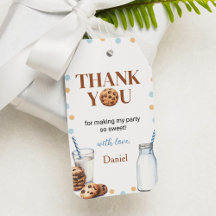 Födelsedagsfesten mjölk och Cookie Boy Tack Märkre