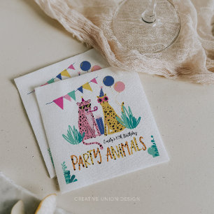 Födelsedagsfesten mod Party Animals Barn Pappersservett