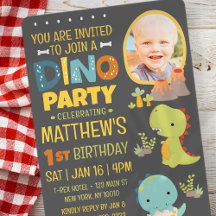 Födelsedagsfesten Modern Cute Dinosaur Dino Barn