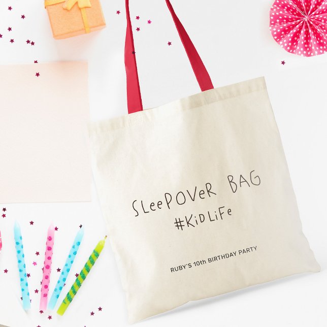 Födelsedagsfesten Modern Cute Sleepover #Kidlife Tygkasse (Skapare uppladdad)