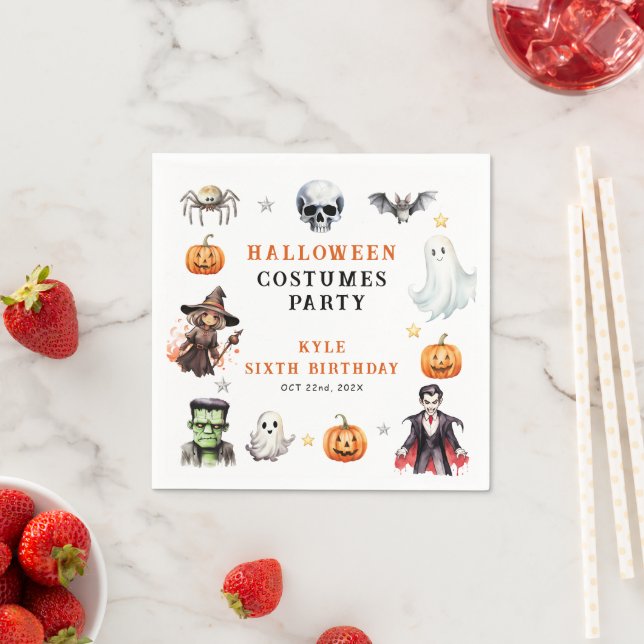 Födelsedagsfesten Modern Monsters Halloween Costum Pappersservett (Insitu)