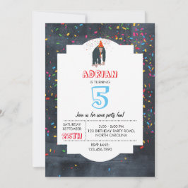 Födelsedagsfesten Monkey Chimpanzee Partying Anima Inbjudningar