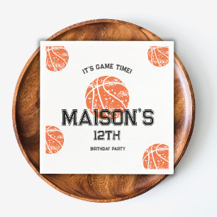 Födelsedagsfesten Monogram för basketbollspel Pappersservett