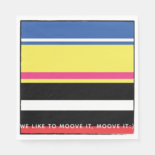 Födelsedagsfesten Moosician Colorully Funny Pappersservett (Framsidan)