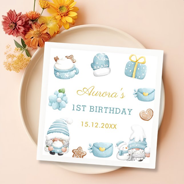 Födelsedagsfesten Napkins i julgranskexor Pappersservett (Skapare uppladdad)