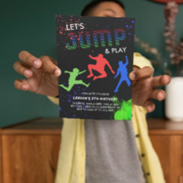Födelsedagsfesten Neon Kids Trampoline Park Inbjudningar