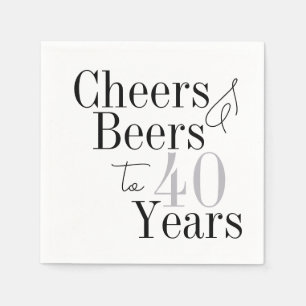 födelsedagsfesten Öl och Cheers för 40:e födelseda Pappersservett