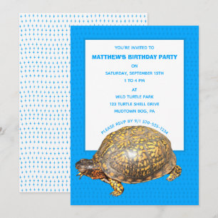 Födelsedagsfesten östra Box Turtle Photo Anpassnin Inbjudningar