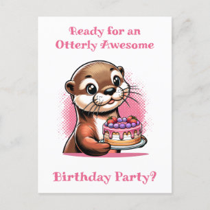 Födelsedagsfesten Otter Theter Girl Vykort
