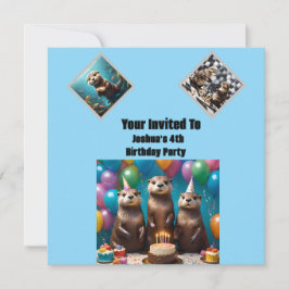 Födelsedagsfesten Otter Triplets, inbjudan på föde