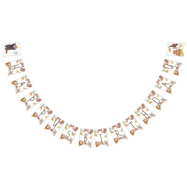 födelsedagsfesten party djur vimplar (Alla)