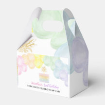 Födelsedagsfesten Pastel Rainbow Balloon Favor Box
