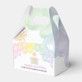 Födelsedagsfesten Pastel Rainbow Balloon Favor Box Presentaskar