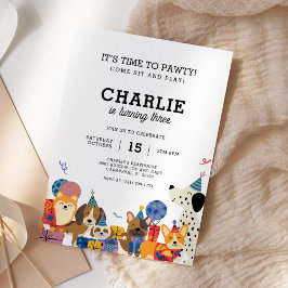 Födelsedagsfesten Pawty Hund Puppy Inbjudningar