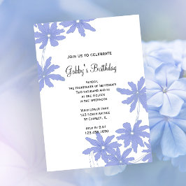 Födelsedagsfesten Periwinkle Blue Daisys Inbjudningar